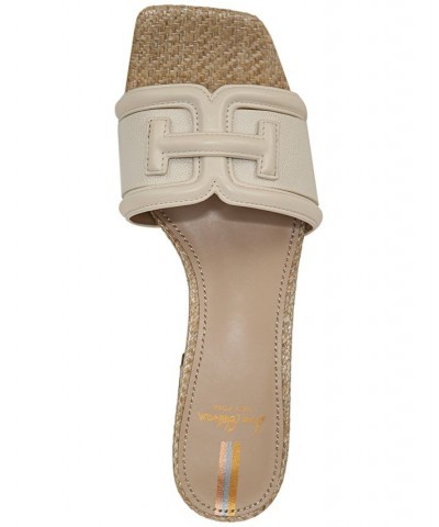 Waylon Block-Heel Slide Sandals White $67.20 Shoes