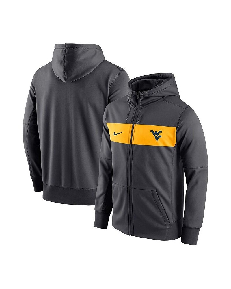 Men's Anthracite West Virginia Mountaineers Logo Performance Full-Zip Hoodie $43.70 Sweatshirt