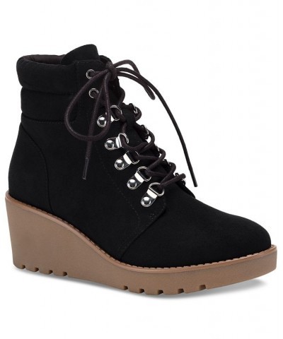 Carmenn Wedge Booties Black $22.76 Shoes