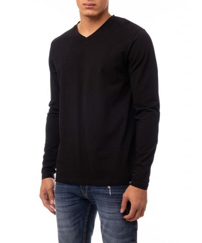 Men's Soft Stretch V-Neck Long Sleeve T-shirt PD01 $21.56 T-Shirts