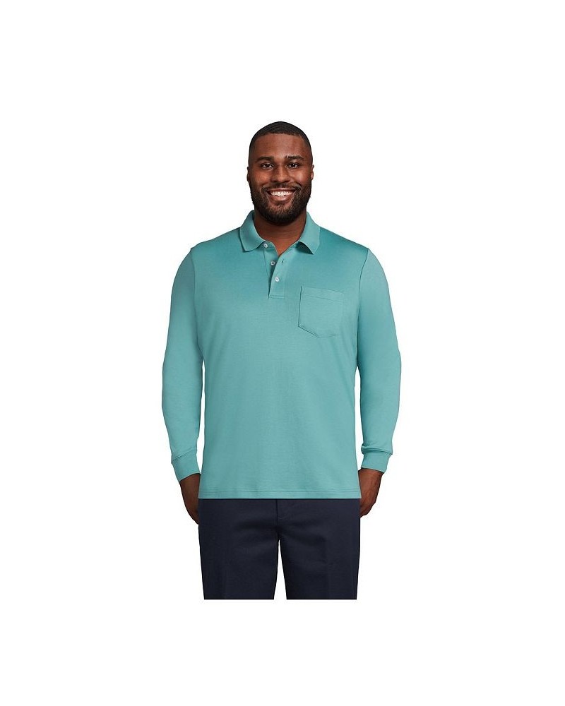 Men's Long Sleeve Super Soft Supima Polo Shirt with Pocket PD06 $38.97 Polo Shirts