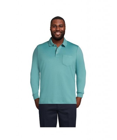 Men's Long Sleeve Super Soft Supima Polo Shirt with Pocket PD06 $38.97 Polo Shirts