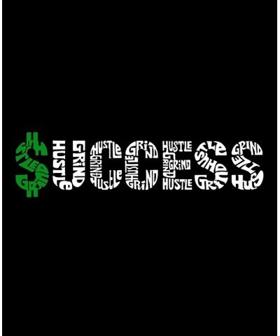 Men's Success Word Art Long Sleeves T-shirt Black $22.79 T-Shirts