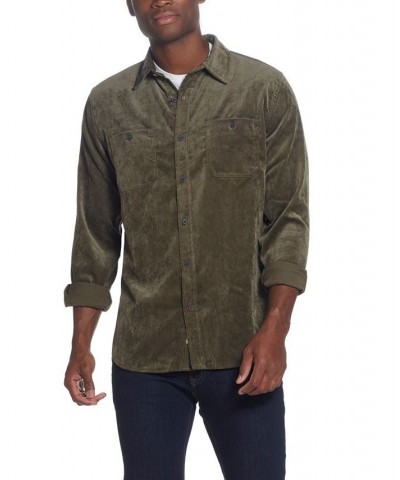 Men's Stretch Corduroy Shirt Green $11.23 Shirts