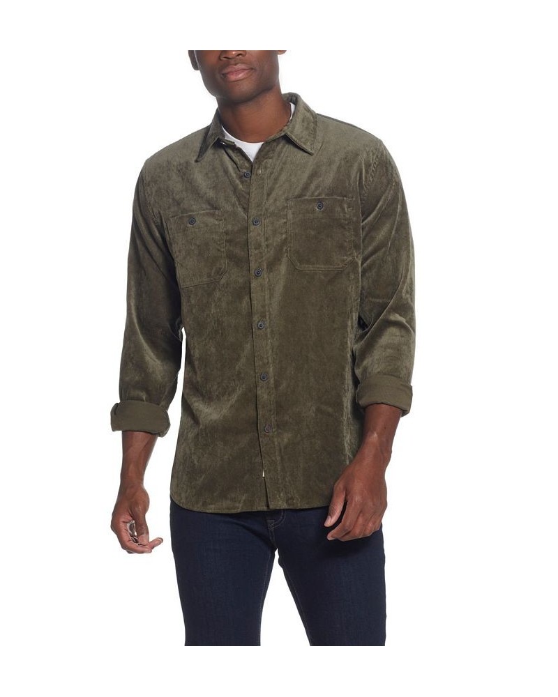 Men's Stretch Corduroy Shirt Green $11.23 Shirts