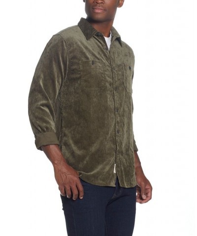 Men's Stretch Corduroy Shirt Green $11.23 Shirts