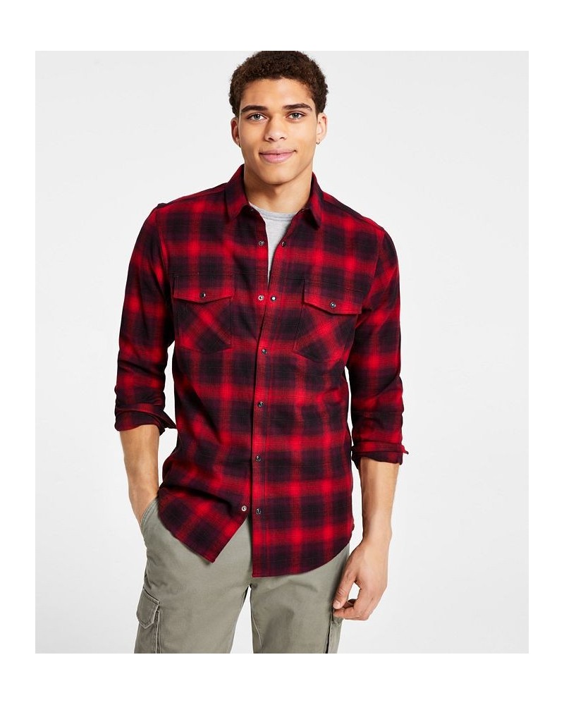 Men's Nume Classic-Fit Plaid Button-Down Shirt Red $21.56 Shirts