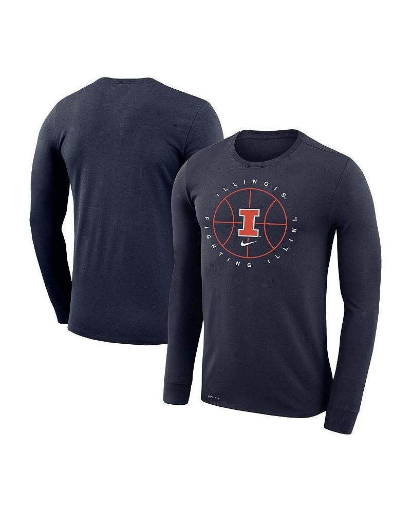 Men's Navy Illinois Fighting Illini Basketball Icon Legend Performance Long Sleeve T-shirt $28.04 T-Shirts