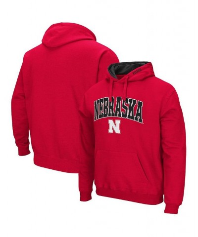 Men's Scarlet Nebraska Huskers Arch and Logo 3.0 Pullover Hoodie $34.79 Sweatshirt