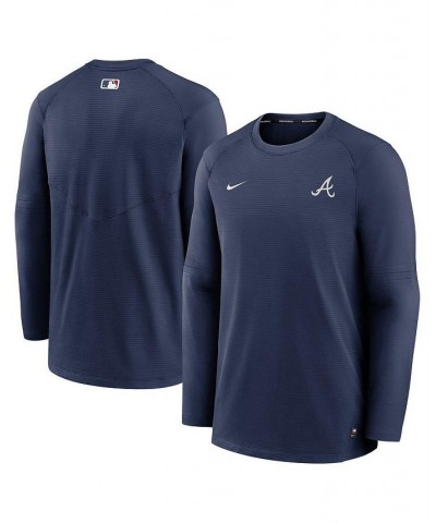 Men's Navy Atlanta Braves Authentic Collection Logo Performance Long Sleeve T-shirt $38.70 T-Shirts