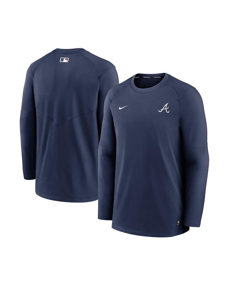 Men's Navy Atlanta Braves Authentic Collection Logo Performance Long Sleeve T-shirt $38.70 T-Shirts