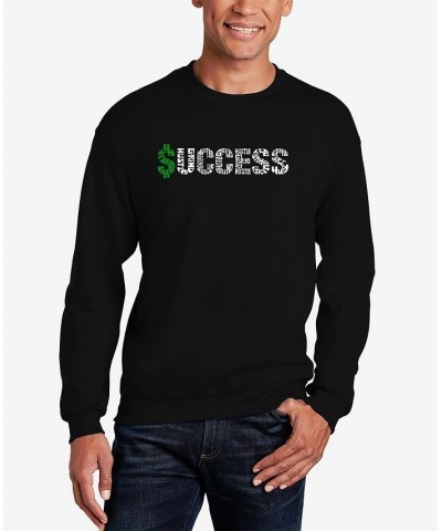 Men's Success Word Art Crew Neck Sweatshirt Black $23.50 Sweatshirt