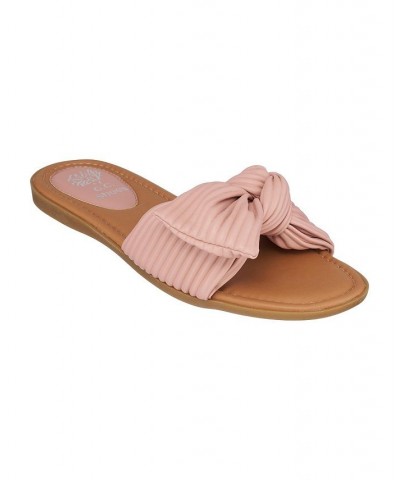 Women's Danni Flat Slide Sandals Pink $24.00 Shoes