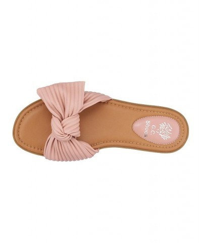 Women's Danni Flat Slide Sandals Pink $24.00 Shoes