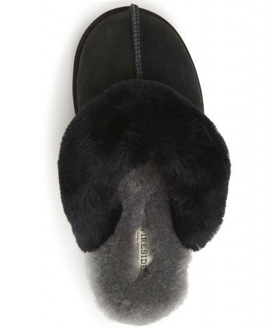 Women's Sydney Shearling Scuff Slippers Black $40.80 Shoes