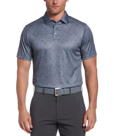 Men's Athletic-Fit Birdseye Golf Conversational Print Short Sleeve Golf Polo Shirt Super Sonic $22.32 Polo Shirts