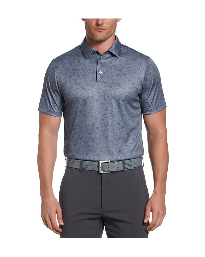 Men's Athletic-Fit Birdseye Golf Conversational Print Short Sleeve Golf Polo Shirt Super Sonic $22.32 Polo Shirts