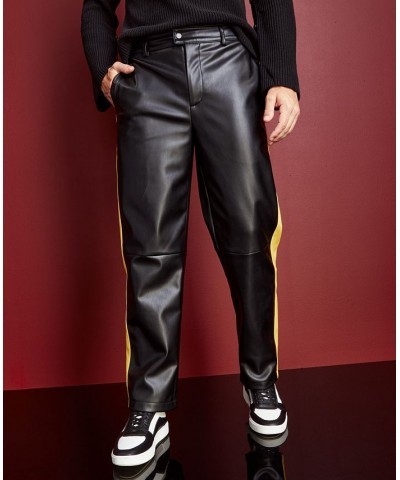 Men's Faux-Leather Biker Pants Multi $20.38 Pants