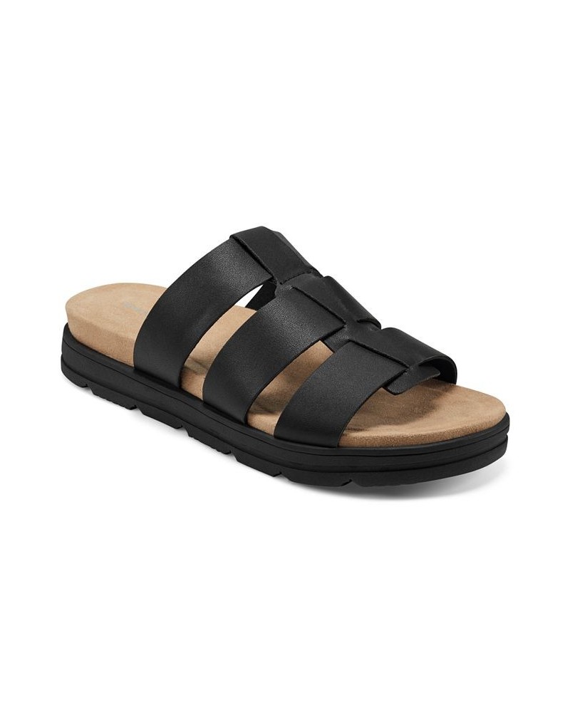 Women's Salana Casual Strappy Sandals Black $35.19 Shoes