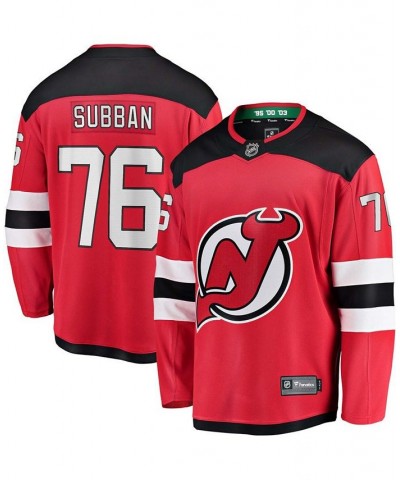 Men's P.K. Subban Red New Jersey Devils Premier Breakaway Player Jersey $64.86 Jersey