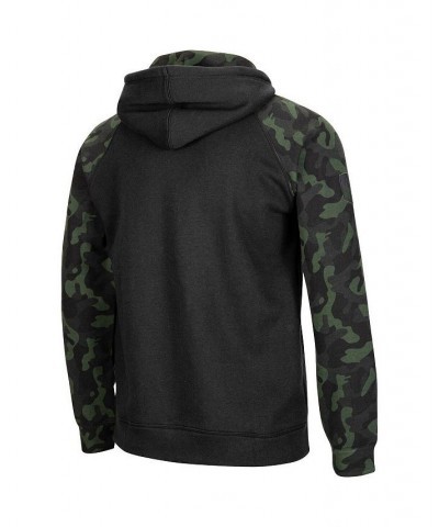 Men's Black Michigan State Spartans OHT Military-Inspired Appreciation Camo Raglan Full-Zip Hoodie $33.00 Sweatshirt