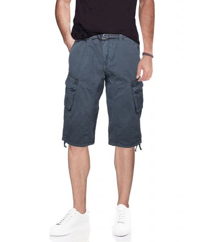 Men's Belted Capri Cargo Shorts Steel $23.75 Shorts