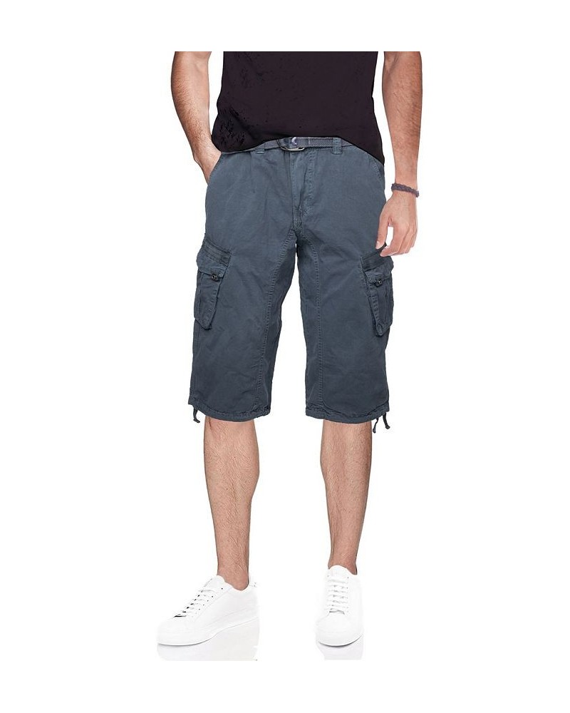 Men's Belted Capri Cargo Shorts Steel $23.75 Shorts