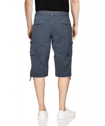 Men's Belted Capri Cargo Shorts Steel $23.75 Shorts