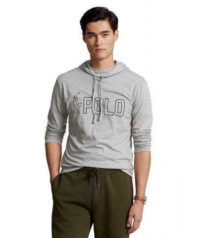 Men's Pony Jersey Hooded T-Shirt Gray $47.44 T-Shirts