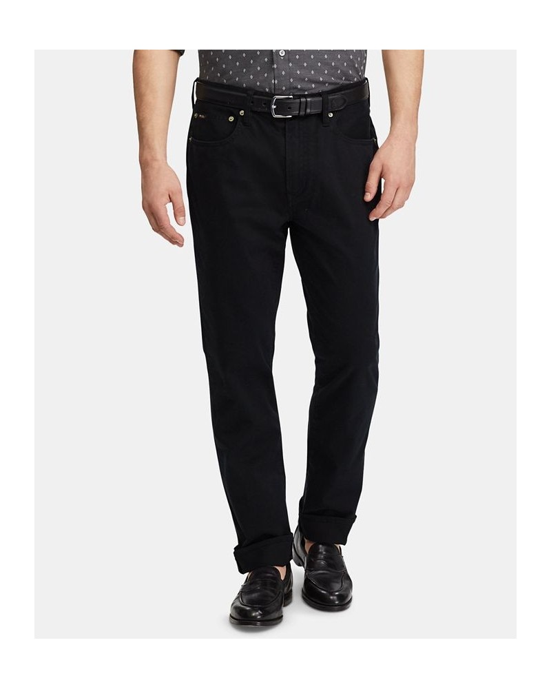 Men's Slim Straight Stretch Sateen Five-Pocket Pants Black $43.75 Jeans