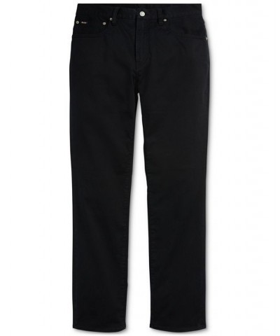 Men's Slim Straight Stretch Sateen Five-Pocket Pants Black $43.75 Jeans