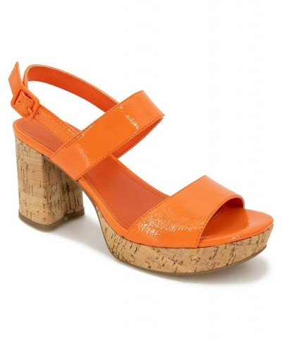 Women's Reebeka Platform Sandals Orange $46.53 Shoes