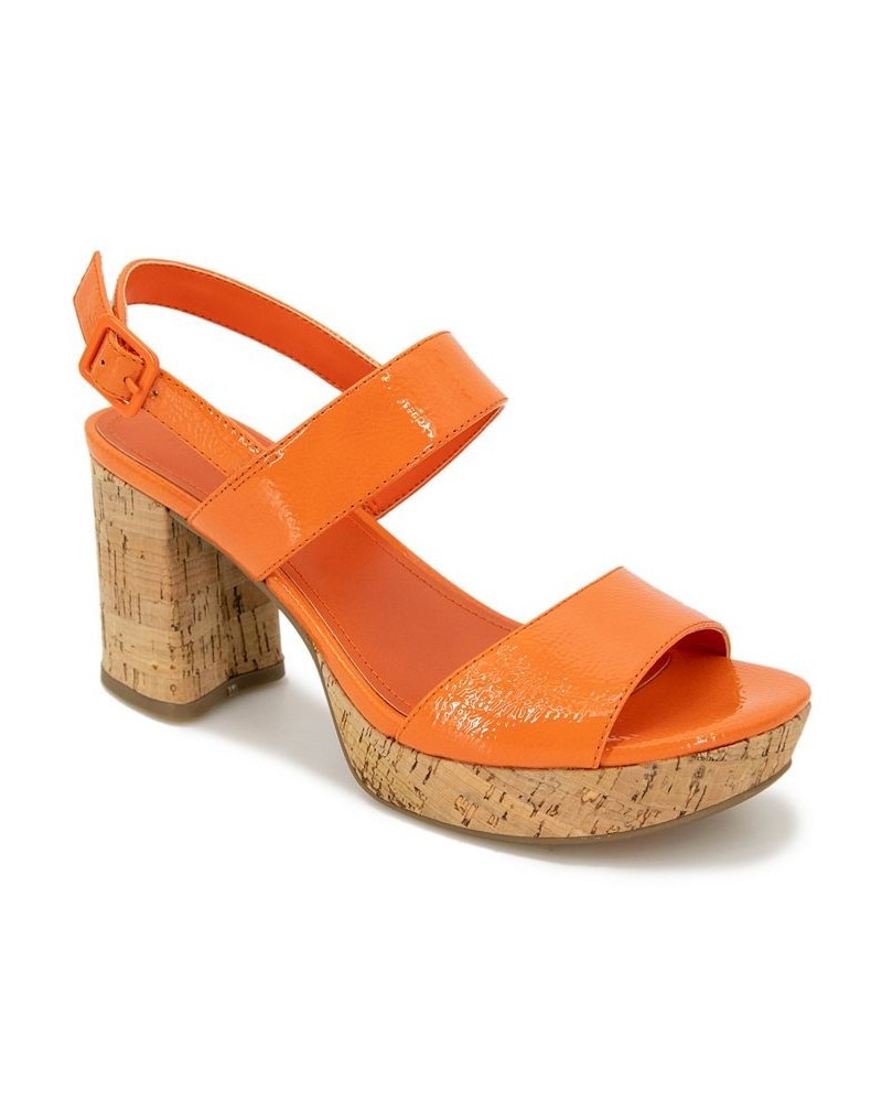 Women's Reebeka Platform Sandals Orange $46.53 Shoes