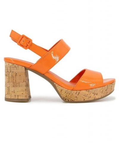 Women's Reebeka Platform Sandals Orange $46.53 Shoes