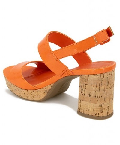 Women's Reebeka Platform Sandals Orange $46.53 Shoes