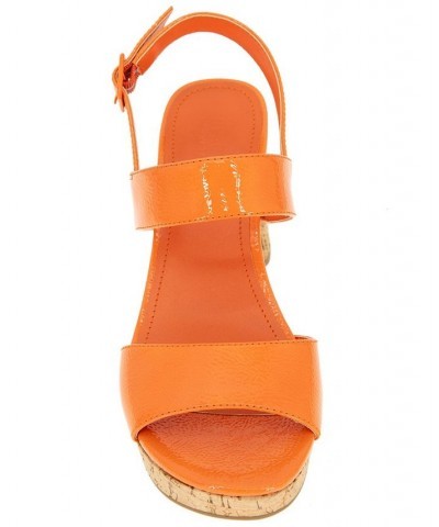 Women's Reebeka Platform Sandals Orange $46.53 Shoes