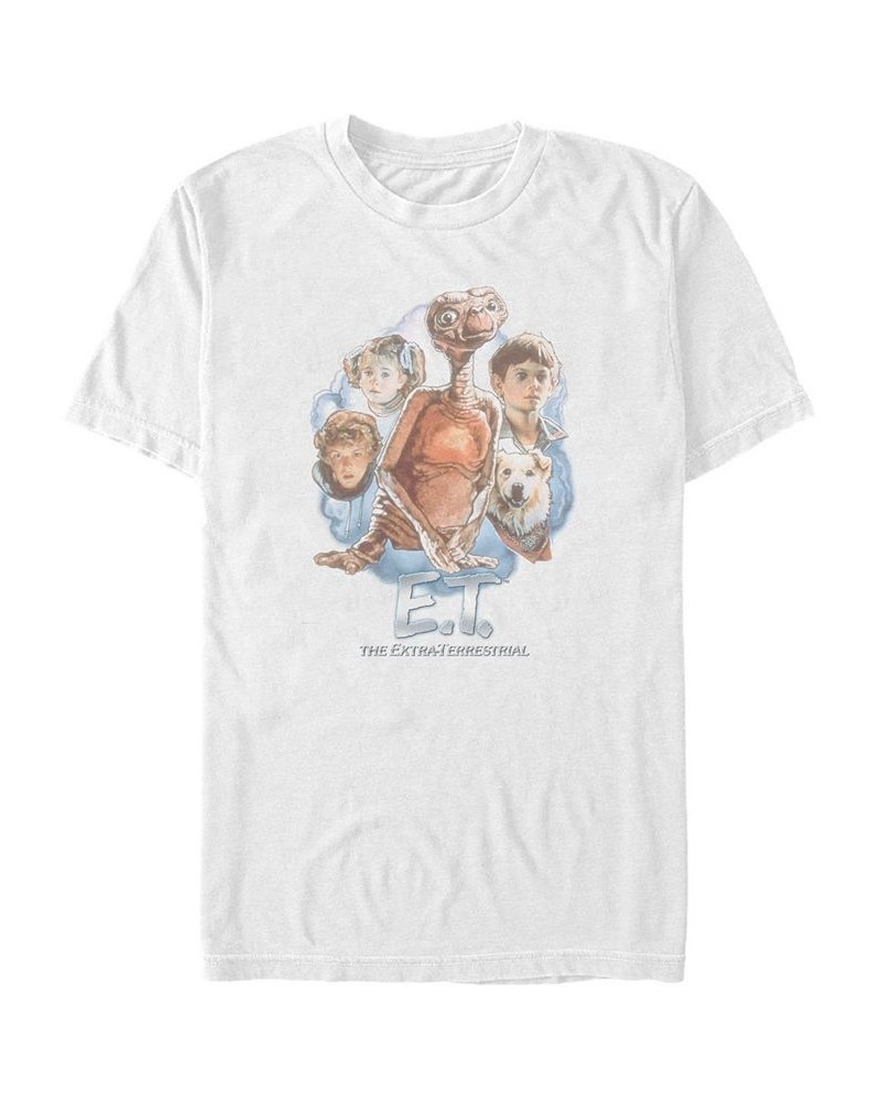 E.T. the Extra-Terrestrial Men's Main Cast Vintage-Like Portrait Movie Logo Short Sleeve T-Shirt White $14.70 T-Shirts