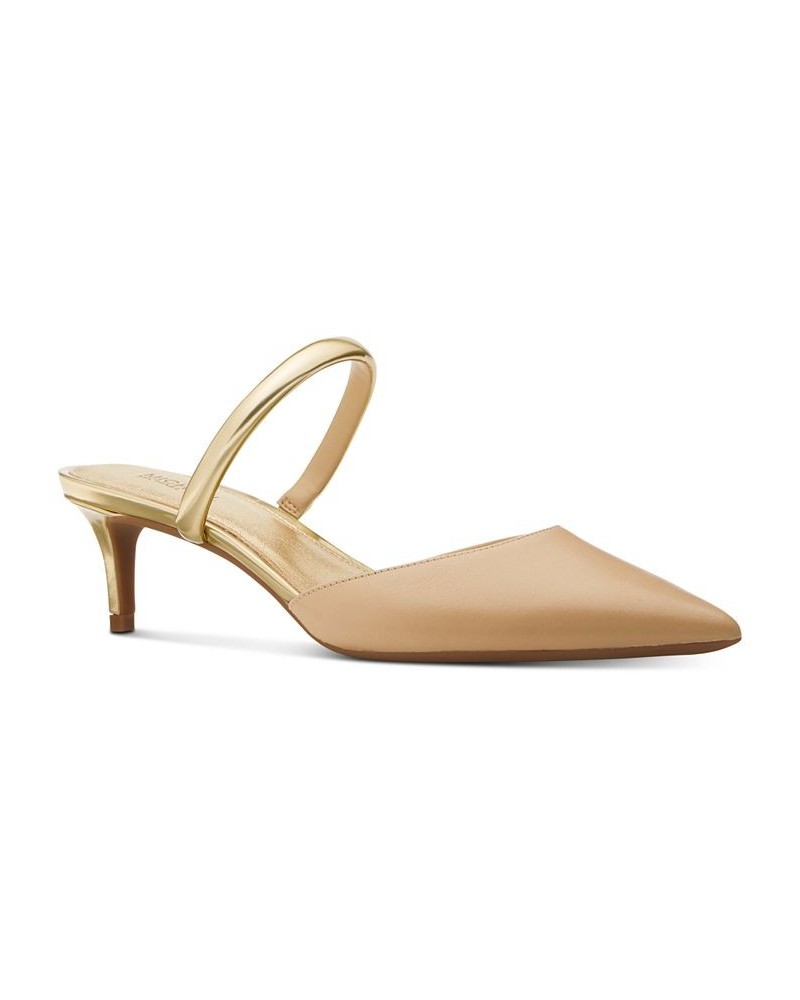 Women's Jessa Flex Mule Kitten-Heel Pumps Tan/Beige $60.75 Shoes