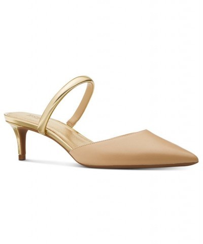 Women's Jessa Flex Mule Kitten-Heel Pumps Tan/Beige $60.75 Shoes