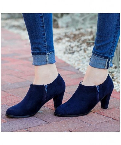 Women's Sanzi Low-Cut Booties Purple $47.00 Shoes