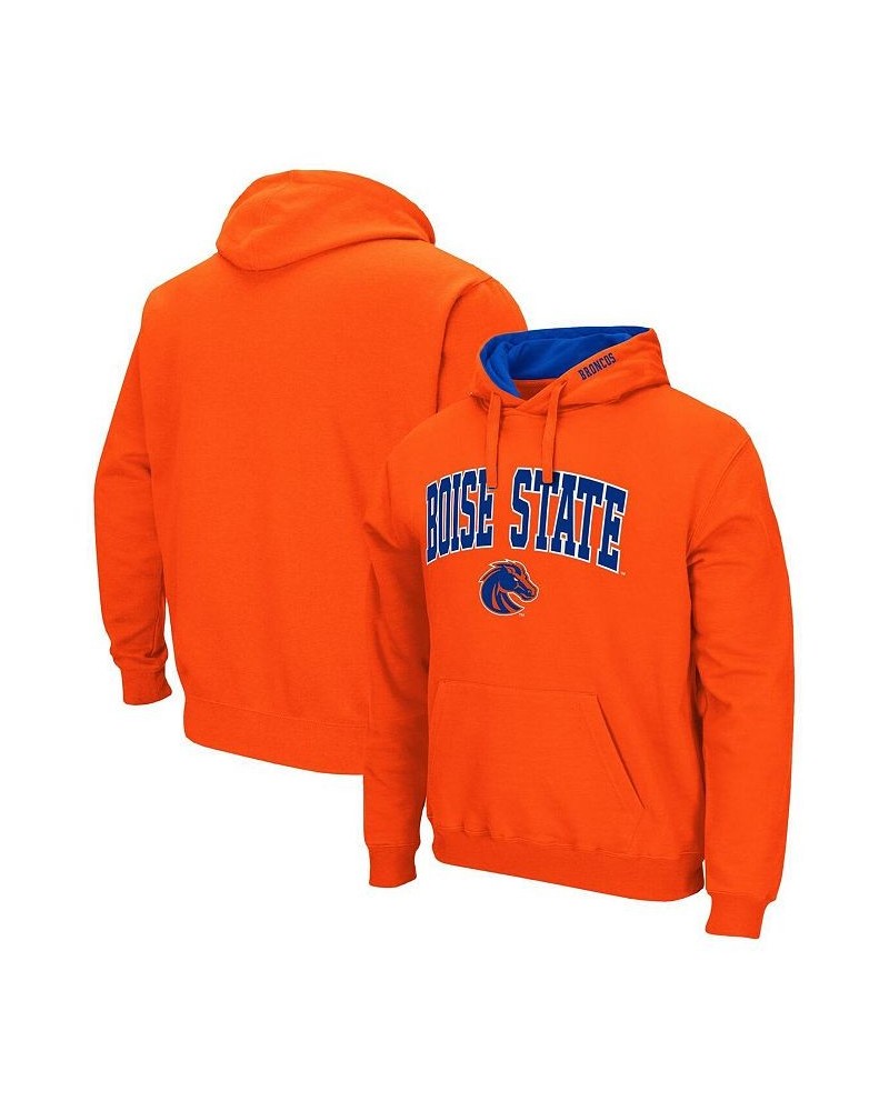 Men's Orange Boise State Broncos Arch & Logo 3.0 Pullover Hoodie $28.80 Sweatshirt