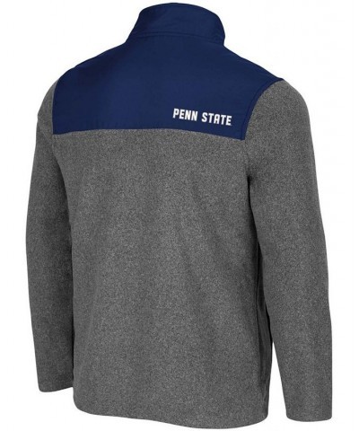 Men's Heather Charcoal, Navy Penn State Nittany Lions Huff Snap Pullover $34.21 Sweatshirt