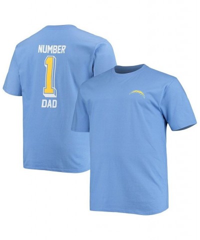 Men's Branded Powder Blue Los Angeles Chargers Big and Tall 1 Dad 2-Hit T-shirt $21.65 T-Shirts