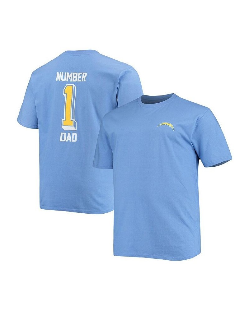 Men's Branded Powder Blue Los Angeles Chargers Big and Tall 1 Dad 2-Hit T-shirt $21.65 T-Shirts