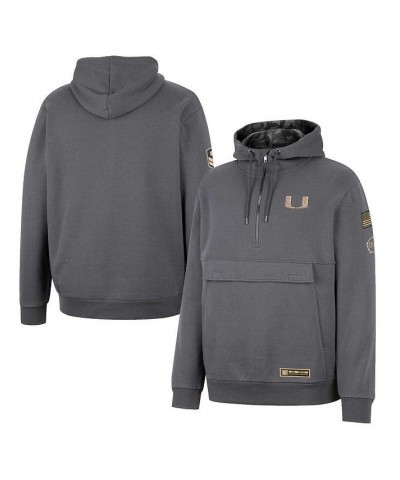 Men's Charcoal Miami Hurricanes OHT Military Inspired Appreciation Quarter-Zip Hoodie $32.20 Sweatshirt