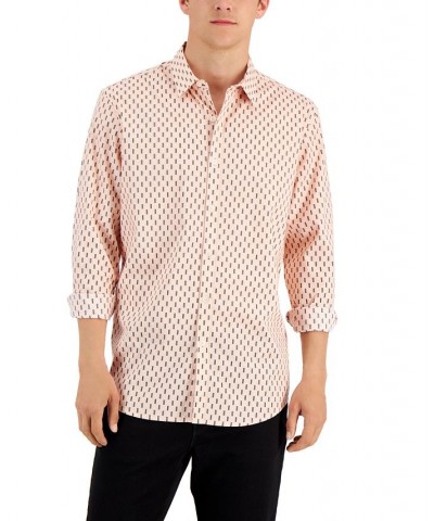 Men's Marco Geometric-Print Shirt Pink $14.93 Shirts