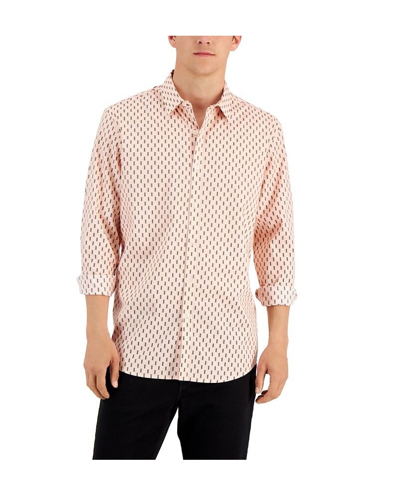 Men's Marco Geometric-Print Shirt Pink $14.93 Shirts