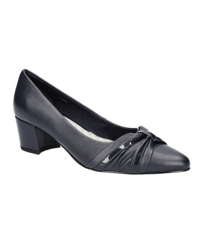 Women's Millie Block Heel Pumps Navy $32.80 Shoes