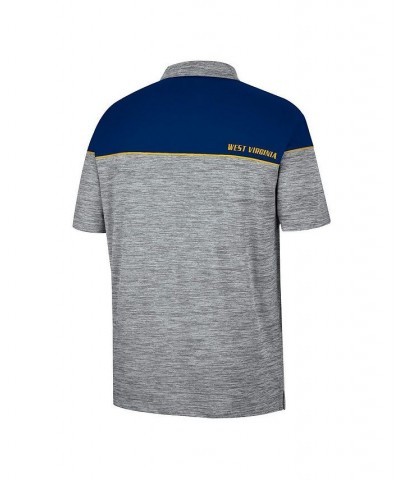 Men's Heathered Gray, Navy West Virginia Mountaineers Birdie Polo Shirt $31.89 Polo Shirts