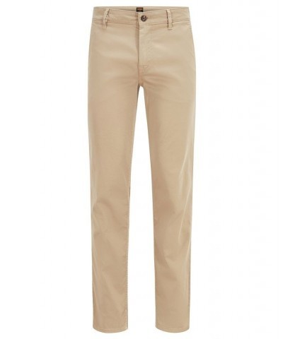 BOSS Men's Slim-Fit Trousers Brown $53.72 Pants